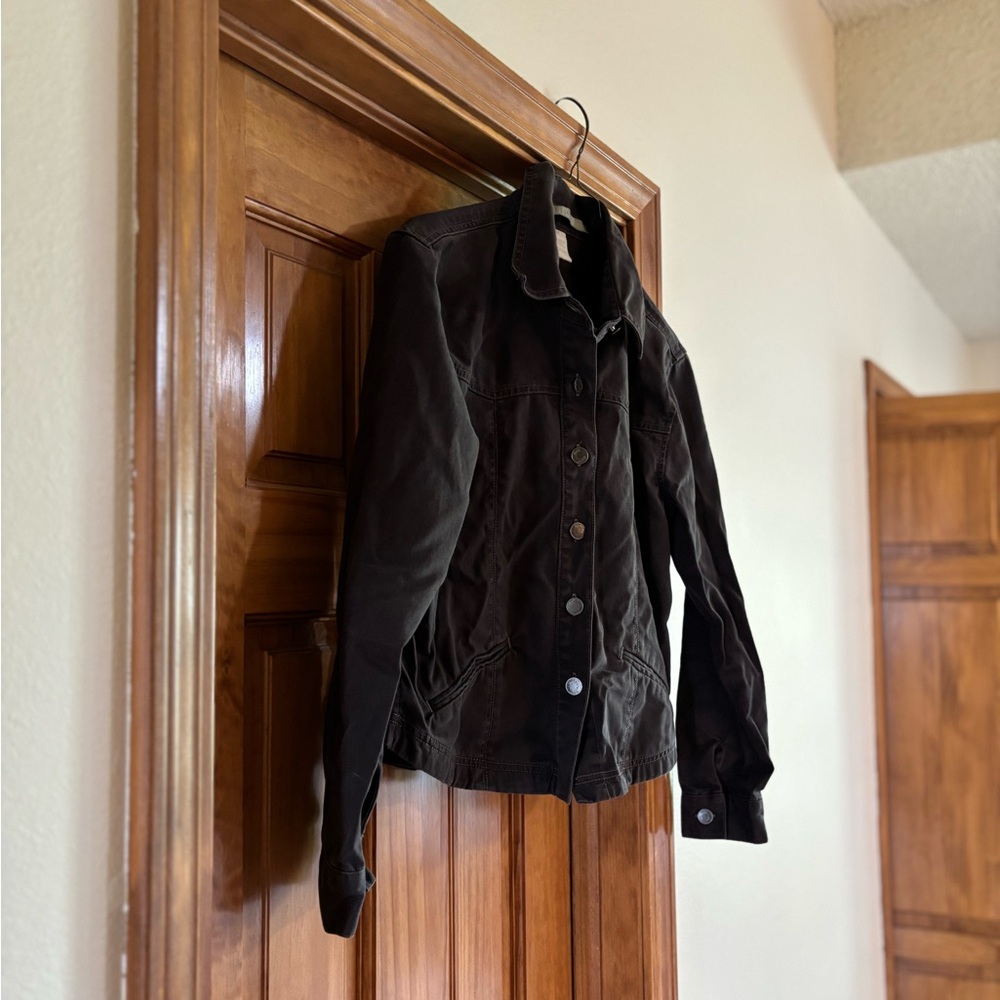 J. Jill Dark Brown Jean Jacket button up